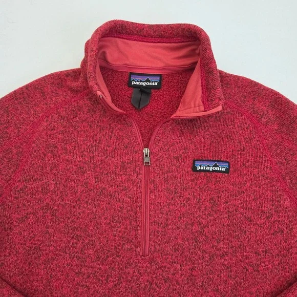 Patagonia Better Sweater Red Pullover Quarter Zip Long‎ Sleeve Small S - Picture 3 of 13
